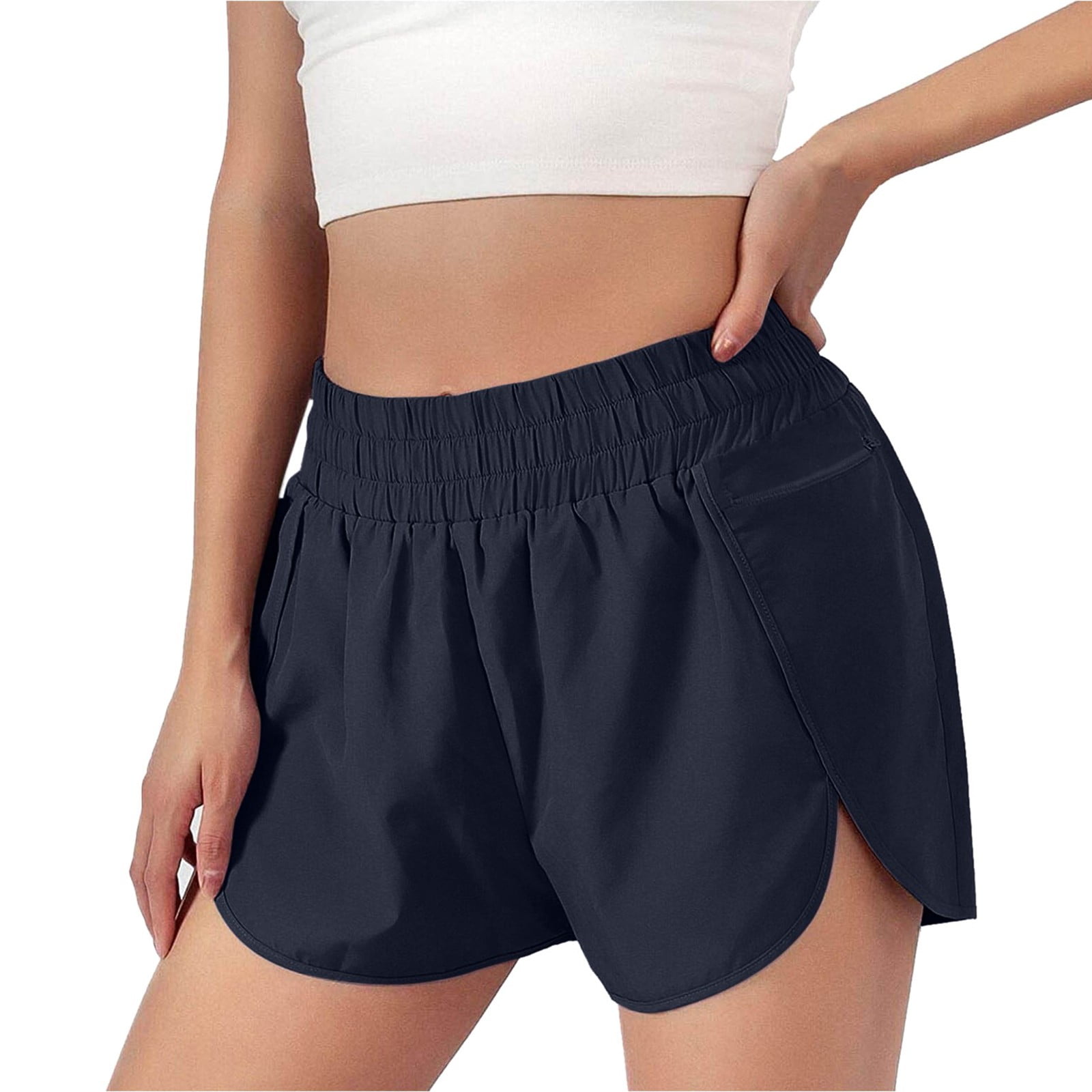 Hanes Women's Running Shorts - Sport Performance ShortShorts With Zip Pocket & Cool DRI Liner - View #4