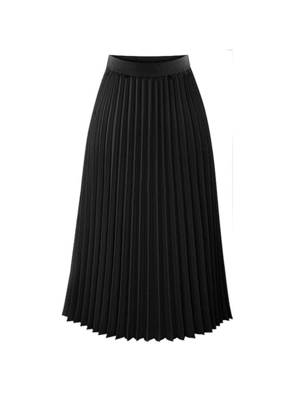 Zara High-Waisted Pleated Midi Skirt in Black - UFO No More