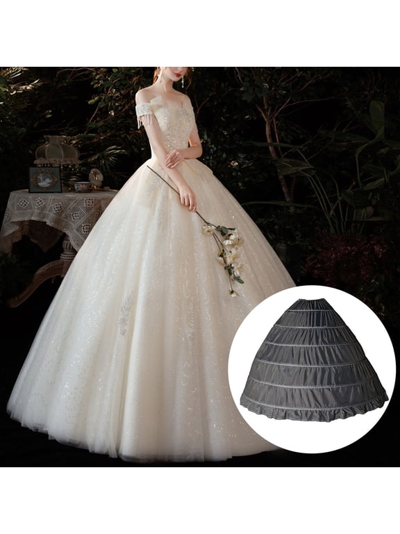 skirts for women Full Gown Slip Skirt Dress For Wedding Petticoat Hoop Shape Ball Underskirt 6 Accessory Black + One size