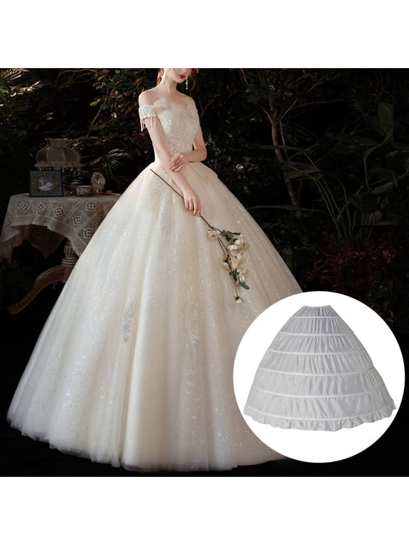 skirts for women Full Gown Slip Skirt Dress For Wedding Petticoat Hoop Shape Ball Underskirt 6 Accessory White + One size