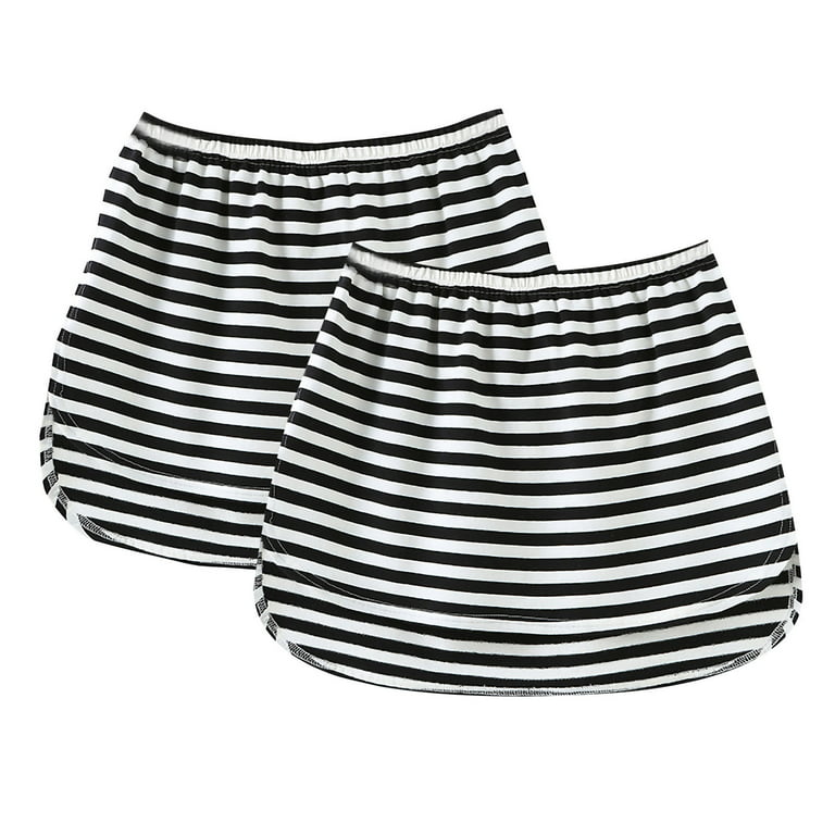 MRULIC skirts for women 2 Piece UniShirt Extender Adjustable Layering Fake  Top Lower Sweep Half-length Elastic Waist Band False Hemline Mini Black + M  