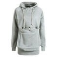 thumbnail image 1 of MRULIC sweatshirt for women Men Women Pet Pouch Hoodie Long Sleeve Big Pocket Pullover Cat Puppy Holder Hooded Sweatshirt Women's Hoodies Sweatshirts Grey + L, 1 of 4
