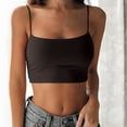 thumbnail image 1 of MRULIC tank top for women Women Fashion Party Soild Color Strap Casual Sleeveless Tunic Tank Tops Womens tank tops Brown + S, 1 of 6