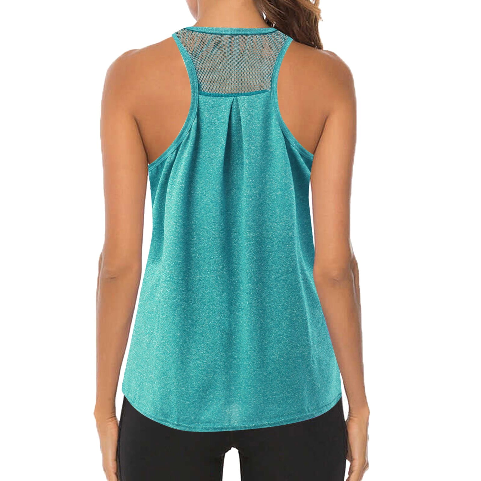 MRULIC tank top for women Women Workout Tops Mesh Racerback Yoga Tank Shirts Gym Running Tops