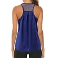 thumbnail image 1 of MRULIC tank top for women Women Workout Tops Mesh Racerback Yoga Tank Shirts Gym Running Tops Womens tank tops Navy Blue + M, 1 of 7