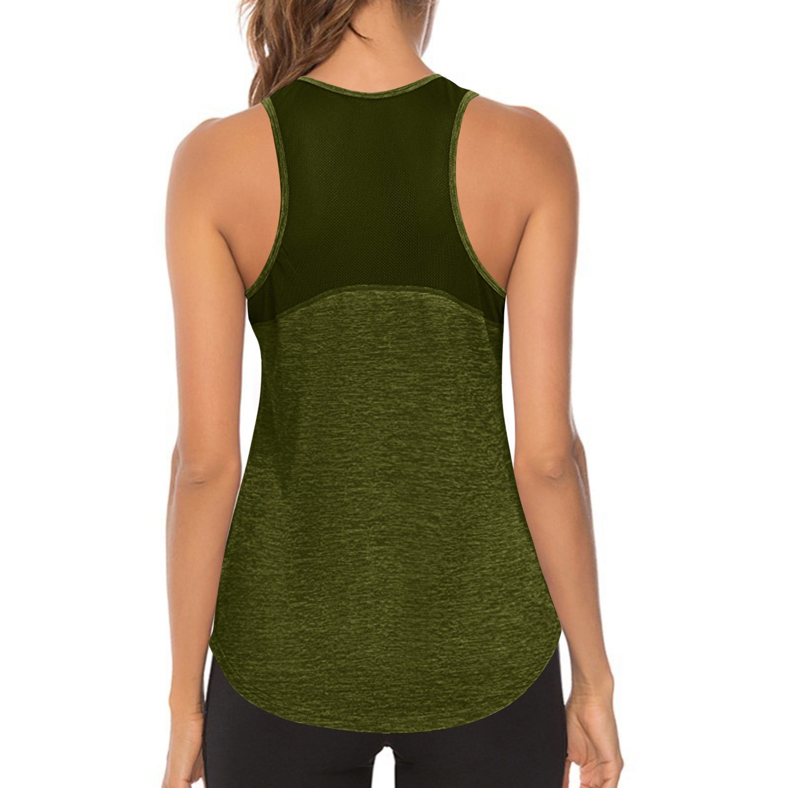 New Balance Green Athletic Workout Fitted Tank Top Womens Size