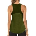 thumbnail image 1 of MRULIC tank top for women Women Workout Tops Sports Running Tank Mesh Yoga Training Shirts Womens tank tops Army Green + XXL, 1 of 9