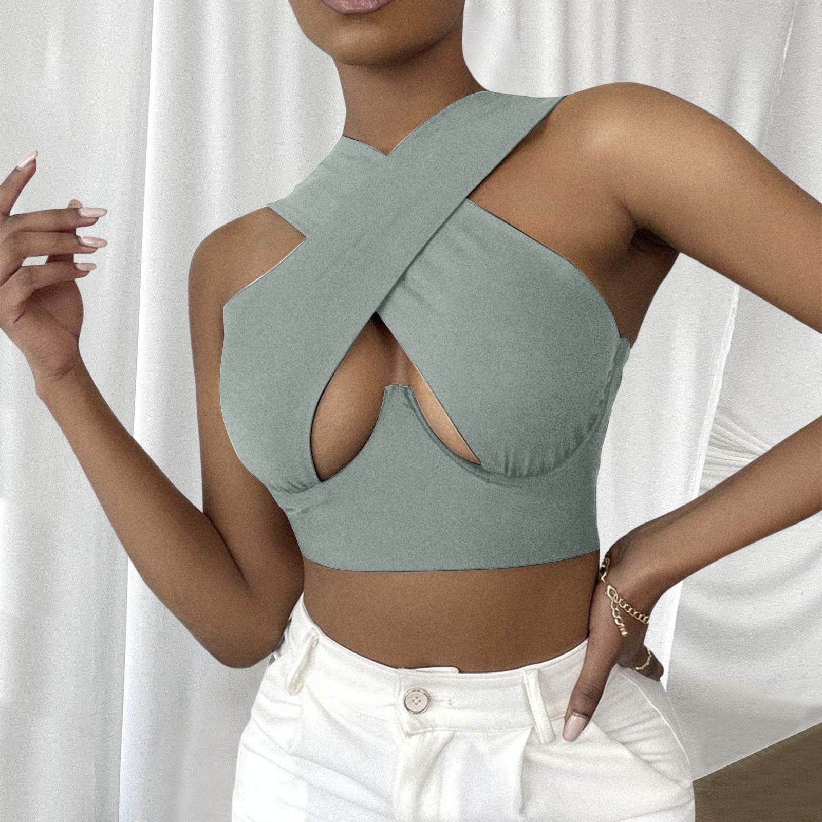 Women Hollow out Style Fashion Strap Knitted Camisole Blouse Sleeveless  Deep V Neck Ladies Sexy Tops - China Crop Top and Tank Top price