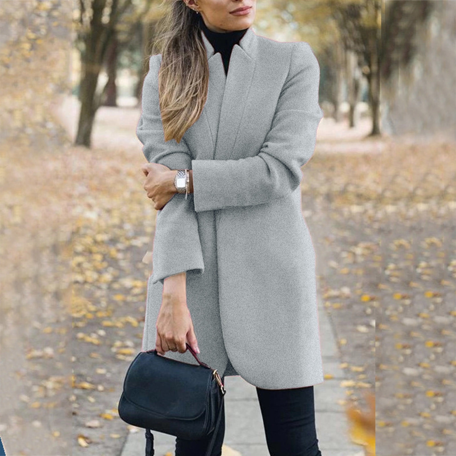 Maxi Coat Short MRULIC Winter Coats For Women Suit Solid Long Coat