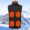 thumbnail image 1 of MRULIC winter coats for men Thick Padded Vest Men Warm Solid Heated Cotton Tops Pocket Jacket Vest Coat Winter Men's Coats & JacketsMen's Outerwear Vests Black + XXL, 1 of 9