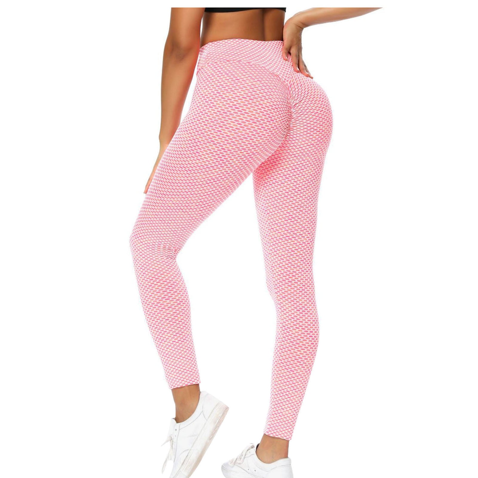 MRULIC yoga pants Length Womens Fitness Stretch Active Running Sports Yoga  Full Leggings Pants Yoga Pants Pink + S 