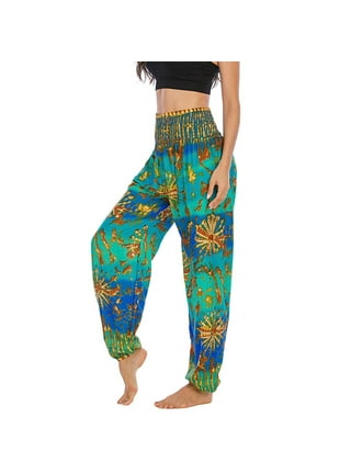 Rovga Women Comfy Boho Pants Loose Yoga Pants Hippie Pajama Lounge Boho  Pajama Pants Womens Activewear