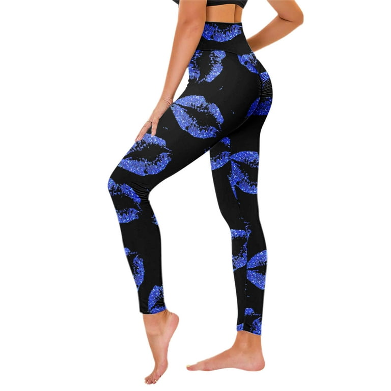 MRULIC yoga pants Pilates Control Booty Print Pants Workout Skinny Tummy  For Yoga Leggings Running Running Yoga Women's Pants Yoga Pants Navy Blue +  M 