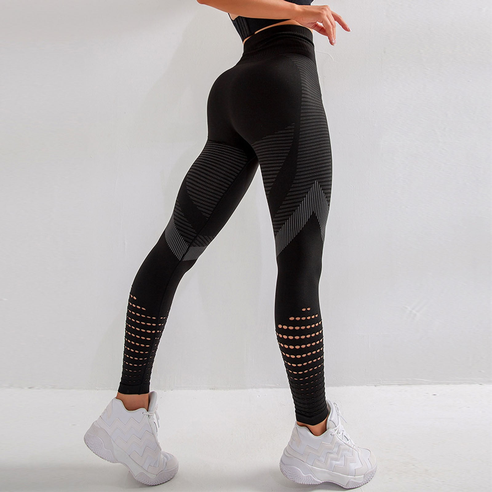 MRULIC yoga pants Women Casual Stretchy Tight Push Up Yoga Sport Legging  Running Pant Trouser Black + M