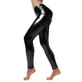 thumbnail image 1 of MRULIC yoga pants Women Faux Leather Leggings Wet Look Metallic Waist Legging Pants Trousers Black + M, 1 of 3