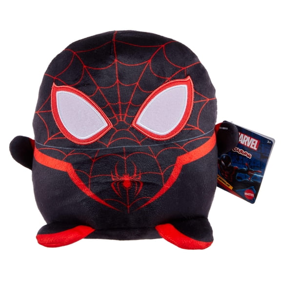 Marvel Cuutopia Plush Miles Morales, 10-in Soft Rounded Pillow Doll, Collectible Superhero Stuffed Animal