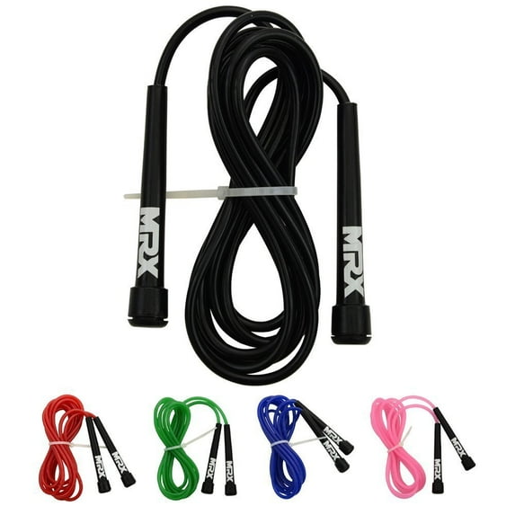 MRX 9 Ft. PVC Jump Rope for Cardio Fitness, Versatile Jump Rope for Both Kids and Adults, Great Jump Rope for Exercise, Black