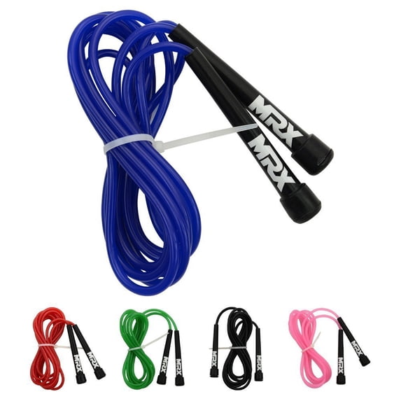 MRX 9' PVC Jump Rope for Cardio Fitness - Versatile Jump Rope for Both Kids and Adults - Great Jump Rope for Exercise (Blue)