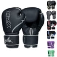 thumbnail image 1 of MRX Boxing Gloves Fighting Training Combat Train Workout Sparring Grappling Durable Light Weight Adult Punch Bag Glove Muay Thai Punching Mitts Kickboxing MMA Gloves Men and Women Silver 16oz, 1 of 8