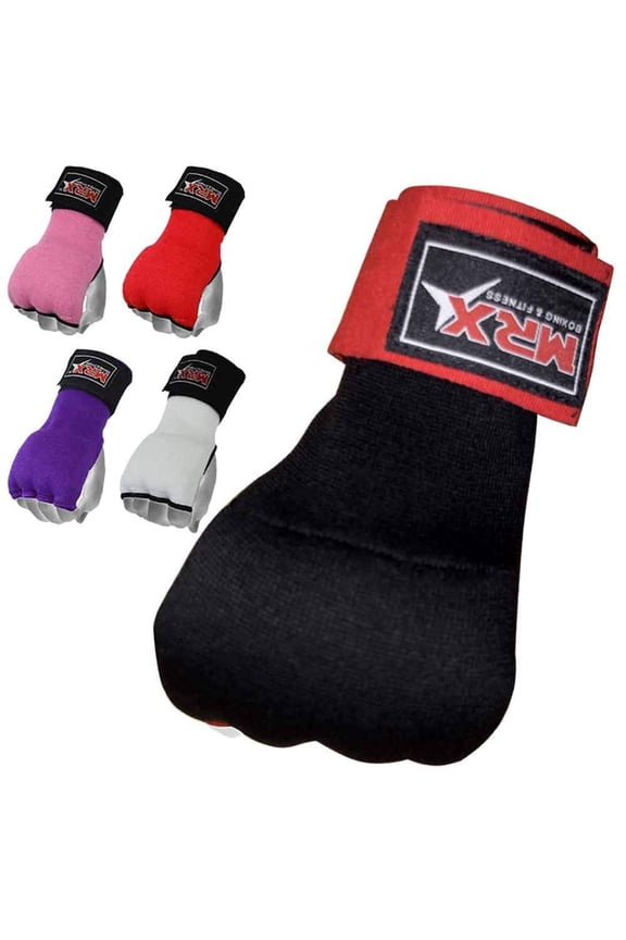 Gel Padded Inner Gloves With Long Wrist Wrap For Wrist Support Multi Colors (Black, Large)