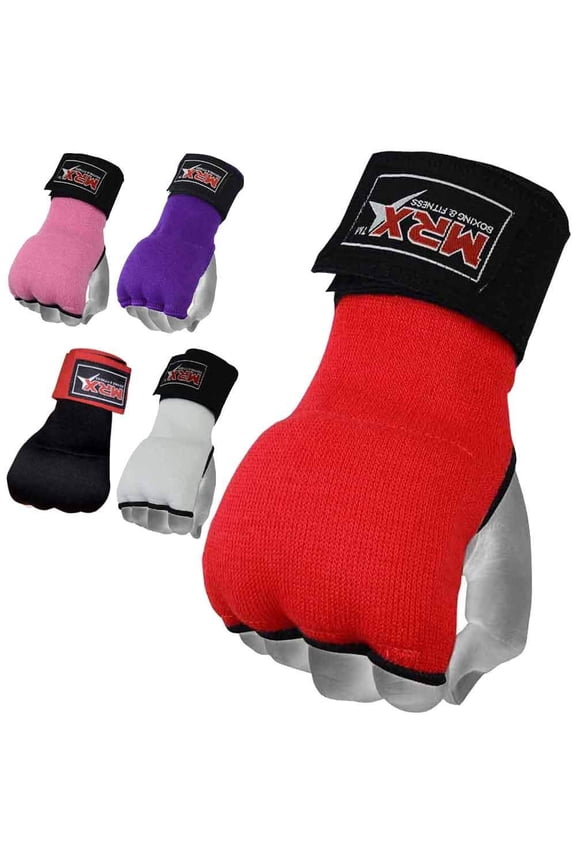 Gel Padded Inner Gloves With Long Wrist Wrap For Wrist Support Multi Colors (Red, Medium)
