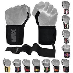 MRX Weight Lifting Wrist Wraps GYM Training Straps Wrist Support While Lifting Crossfit Wrap 18 Inches Long 1 Pair Black