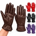 thumbnail image 1 of MRX Ladies Warm Winter Gloves Dress Thermal Lining Genuine Leather Brown, L, 1 of 8