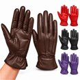 thumbnail image 1 of MRX Ladies Warm Winter Gloves Dress Thermal Lining Genuine Leather Brown, XS, 1 of 8
