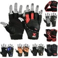 thumbnail image 1 of MRX Leather Weight Lifting Gym Gloves Cross Power lifting Fitness Exercise Bodybuilding Workout With Free Bar Strap Black,Red(X-Large), 1 of 7