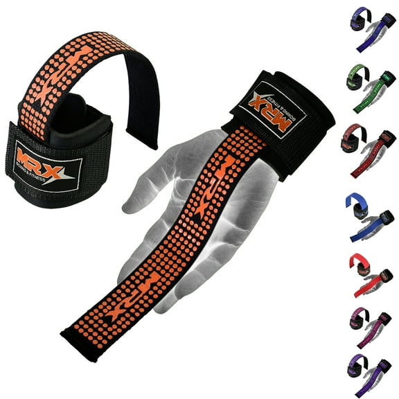 MRX Lifting Strap for Weightlifting Deadlift Straps for Powerlifting with Wrist Wrap Support for Strength Training Bodybuilding Wrist Straps for Weight Lifting|Black/Orange