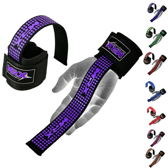 MRX Lifting Strap for Weightlifting Deadlift Straps for Powerlifting with Wrist Wrap Support for Strength Training Bodybuilding Wrist Straps for Weight Lifting|Black/Purple