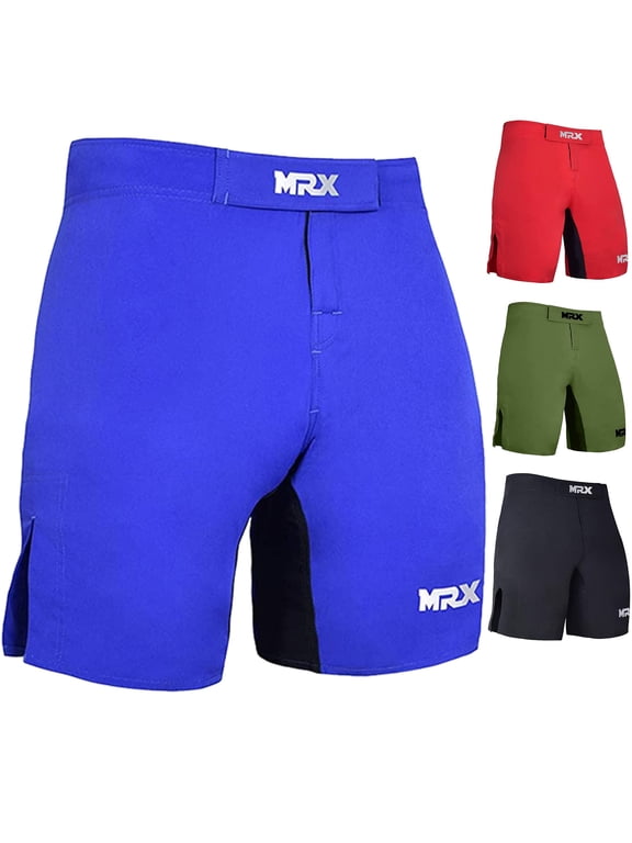 MMA BJJ Shorts Mens Cage Fight Grappling Mixed Martial Blue X-Large