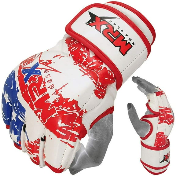 MRX MMA Gloves Fighting Grappling Compitition Training Gloves Bag Mitts Heavy Duty US Flag Large