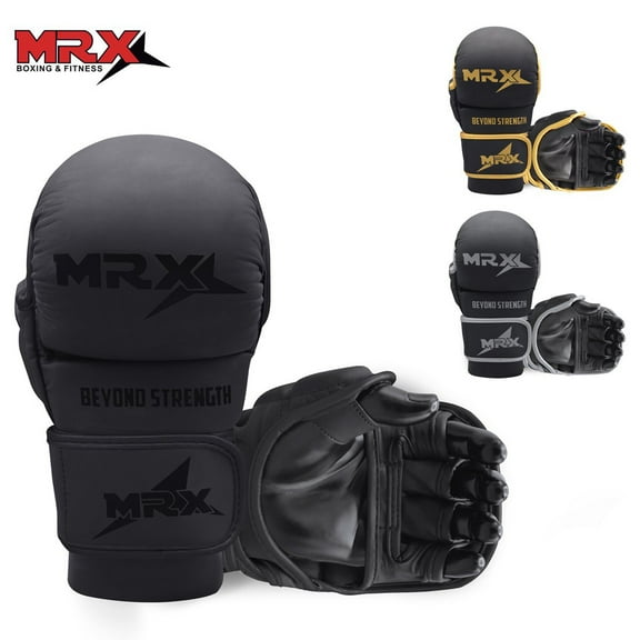 MRX MMA Protective Grappling Glove Muay Thai Training Kickboxing Boxing Glove Black L/XL