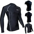 thumbnail image 1 of MRX Men’s Compression Shirts Athletic Gym training Workout Full Sleeve Black Grey M, 1 of 5