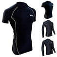 thumbnail image 1 of MRX Men’s Compression Shirts Athletic Gym training Workout Half Sleeve Black Grey XL, 1 of 6