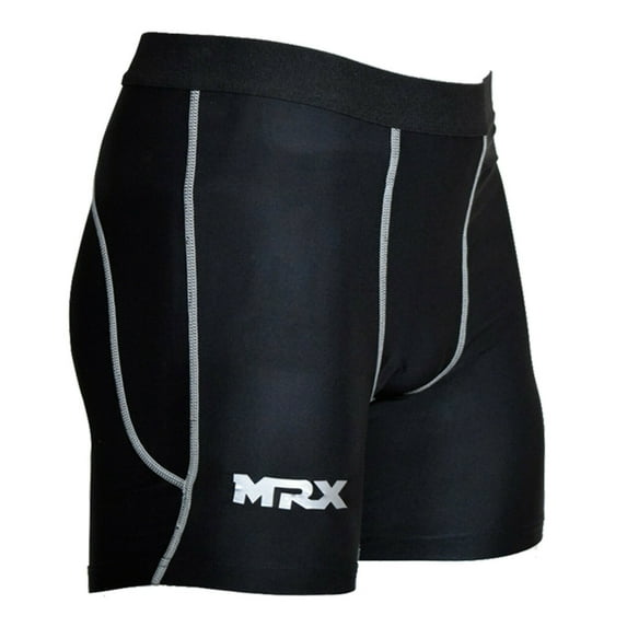 MRX Men’s Compression Shorts Lightweight Running Gym Training Sports Fitness Shorts Black Grey X-Large