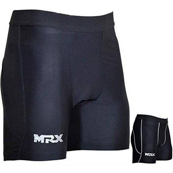 MRX Men’s Compression Shorts Lightweight Running Gym Training Sports Fitness Shorts Black Medium