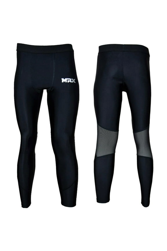 Men's Lightweight Moisture-Wicking Compression Pants for Running, Gym, Yoga, Workout - Black, XX-Large