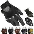 thumbnail image 1 of MRX Mens Driving Gloves Basic Soft Outdoor Glove Goat Leather Workout Full Finger, Black (Large), 1 of 4