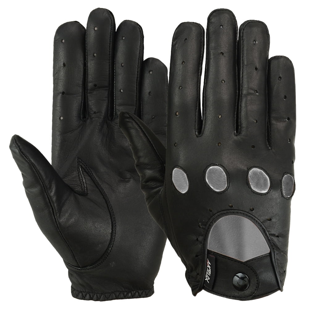 Leather Gloves For Men, Warm Wool Lined PU Leather Winter Gloves Touchscreen Texting Driving Gloves Men Waterproof