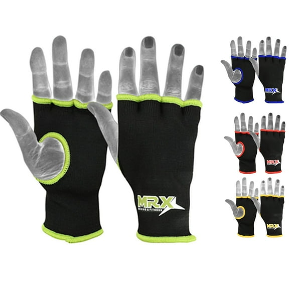 MRX Muay Thai Boxing Inner Gloves Protective Hand Wrap (Black,Green Small)