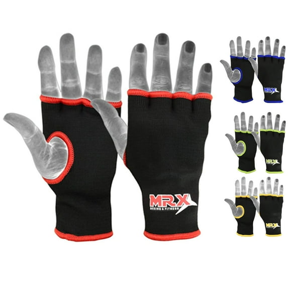 MRX Muay Thai Boxing Inner Gloves Protective Hand Wrap (Black,Red Large)