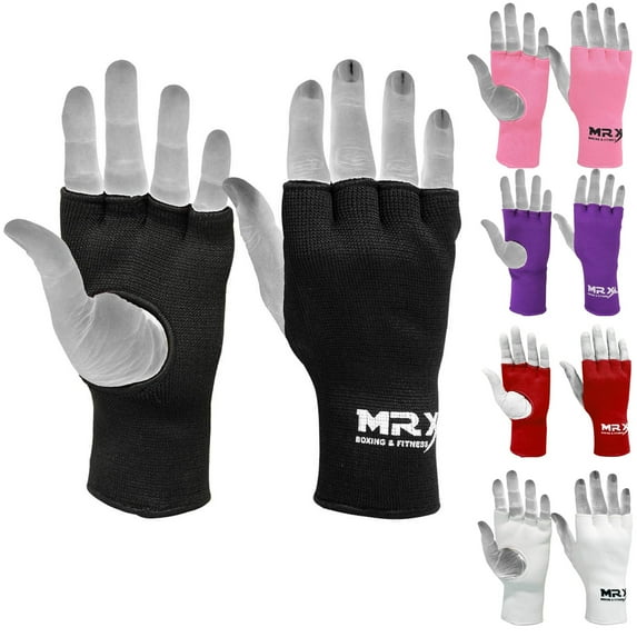 MRX Muay Thai Boxing Inner Gloves Protective Hand Wrap MMA Fist (Black, Small)