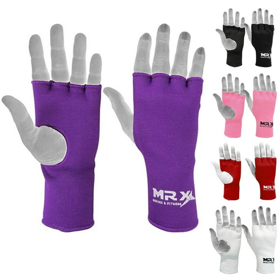 MRX Muay Thai Boxing Inner Gloves Protective Hand Wrap MMA Fist (Purple, Medium)