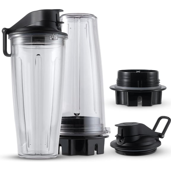 MRX Solutions Personal Cups Adapter fits Vitamix Classic Blenders 5200, 5300, 6300, 6500, 7500, 780 & More + Two BPA-Free 20-oz Insulated Leak-Proof Cups – Not Compatible With Self-Detect Models