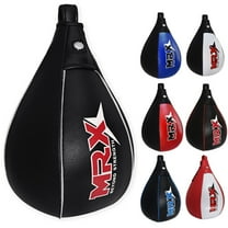 MRX Speed Punching Bags Genuine Leather MMA Training Speed Bag Muay Thai SpeedKills Punching, Dodge Striking Bag for Workout Pro Boxing Bag for Home Gym Kids, Men, Women Full Black White