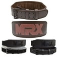 thumbnail image 1 of MRX Weight Lifting Belt Genuine Leather - 4 Inches Wide 8mm Thick Padded Lumbar Back Support Double Prong Powerlifting Belts Heavy Duty Deadlifts Workout Squats & Exercise Belt for Men & Women, 1 of 7