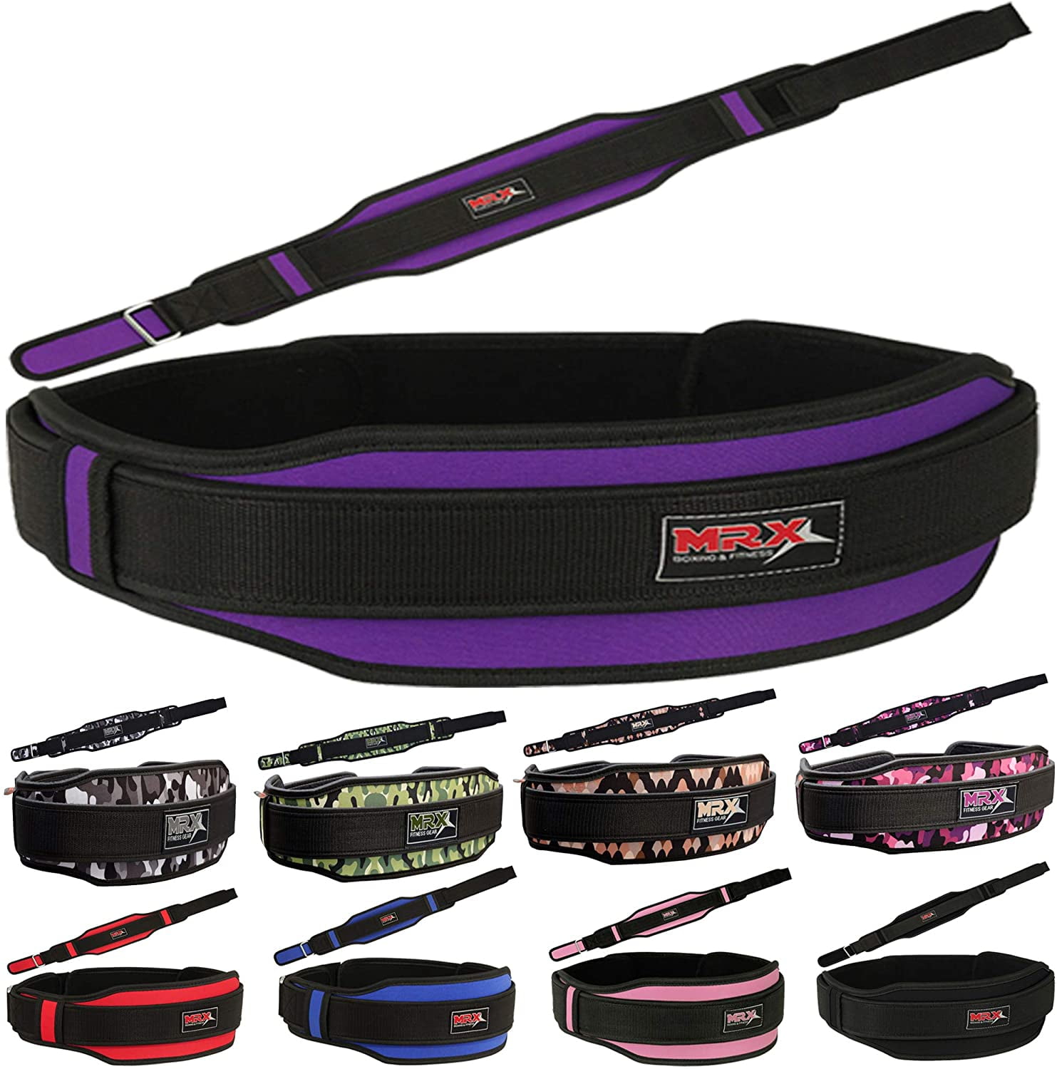 MRX Weight Lifting Belt with Double Back Support Gym Training Belt Purple XS Walmart Business Supplies