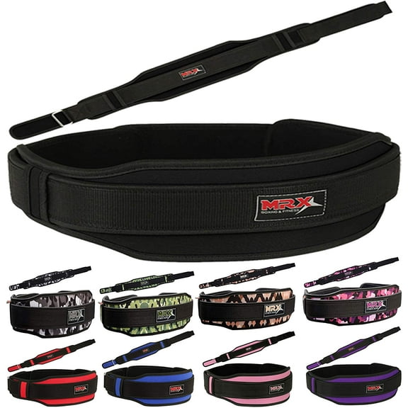 MRX Weight Lifting Belt with Double Back Support Gym Training Black M